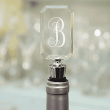 Load image into Gallery viewer, Personalized Acrylic Wine Bottle Stopper - Script Monogram