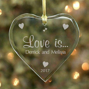 Personalized Glass Heart Ornament