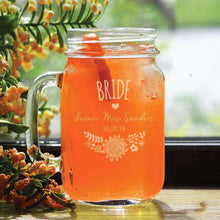 Load image into Gallery viewer, Personalized Boho Bridal Party Mason Jar Glass
