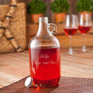 Personalized Wine Growler & Glasses Set
