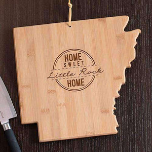 Personalized Arkansas Home State Wood Cutting Board