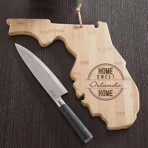 Personalized Florida Home State Wood Cutting Board