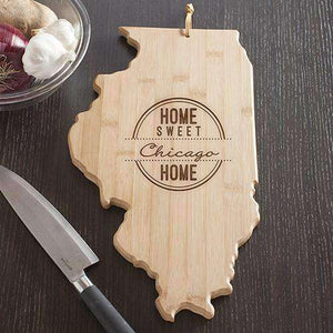 Personalized Illinois State Wood Cutting Board