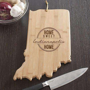 Personalized Indiana State Wood Cutting Board