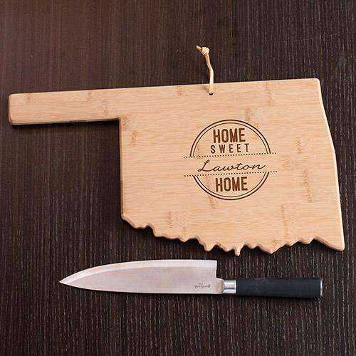 Personalized Oklahoma State Wood Cutting Board