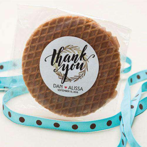 Personalized Round Stroopwafel Cookie Favors