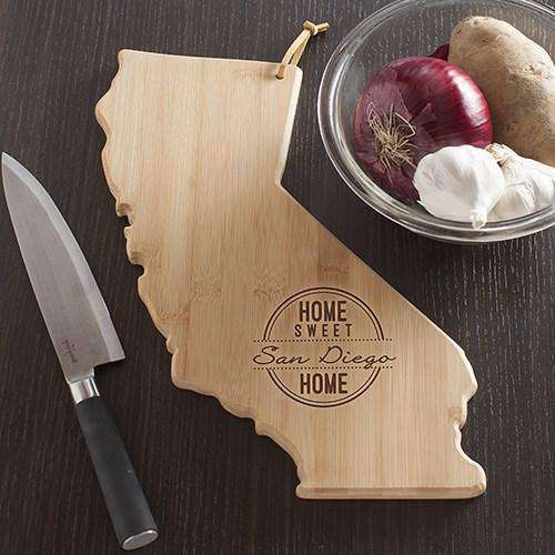 Personalized California Home State Wood Cutting Board