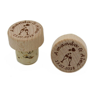 Personalized Wine Stoppers 50 Pieces Laser Cork Bottle Toppers Gift