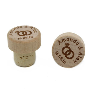 Personalized Wine Stoppers 50 Pieces Laser Cork Bottle Toppers Gift