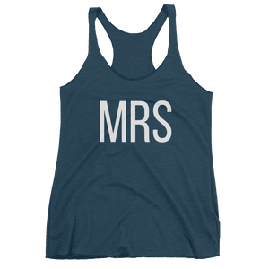 Women's "Mrs" Racerback Tank Top - Block Text