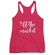Load image into Gallery viewer, Women&#39;s &quot;Off The Market&quot; Racerback Tank Top - Chunky Script