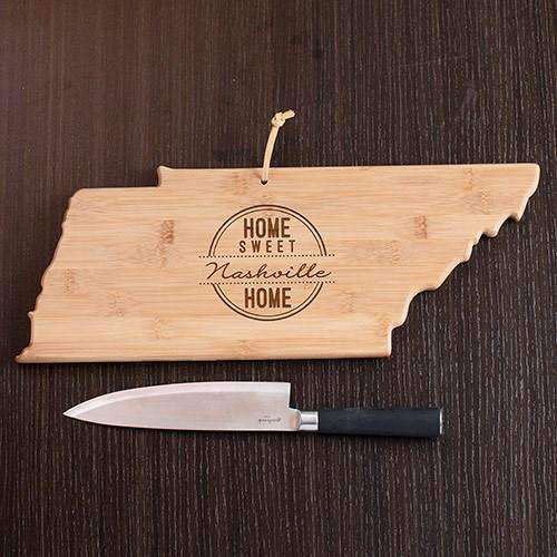Personalized Tennessee State Wood Cutting Board