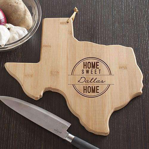 Personalized Texas State Wood Cutting Board